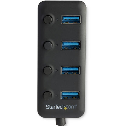 StarTech.com 4-Port USB 3.0 Hub with Individual On/Off Switches - Compact External USB Type-A Expansion