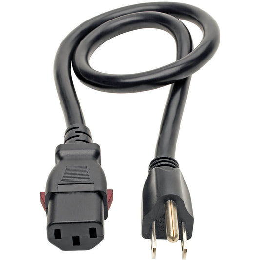 Eaton Tripp Lite Series Power Cord NEMA 5-15P to C13, Heavy-Duty 14 AWG, 2 ft. Black