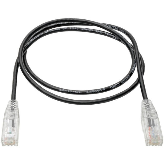 Eaton Tripp Lite Series Cat6 Gigabit Snagless Slim UTP Ethernet Cable (RJ45 M/M), 2 ft, Black