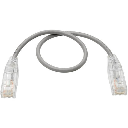 Eaton Tripp Lite Series Cat6 Gigabit Snagless Slim UTP Ethernet Cable (RJ45 M/M), 1 ft., Gray