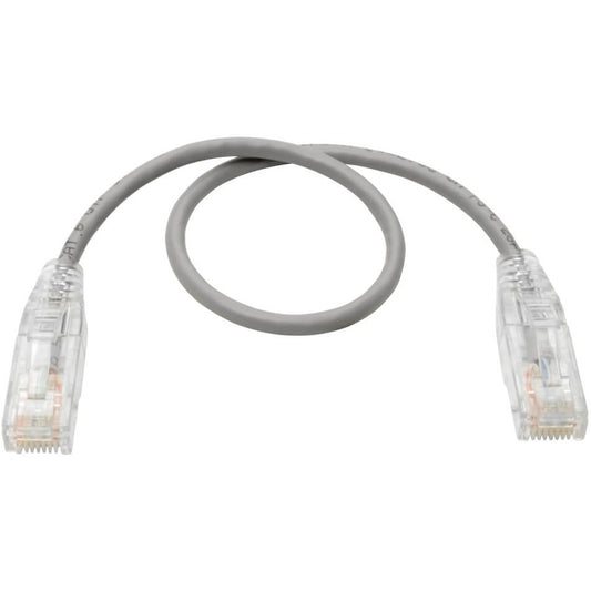 Eaton Tripp Lite Series Cat6 Gigabit Snagless Slim UTP Ethernet Cable (RJ45 M/M), 1 ft., Gray