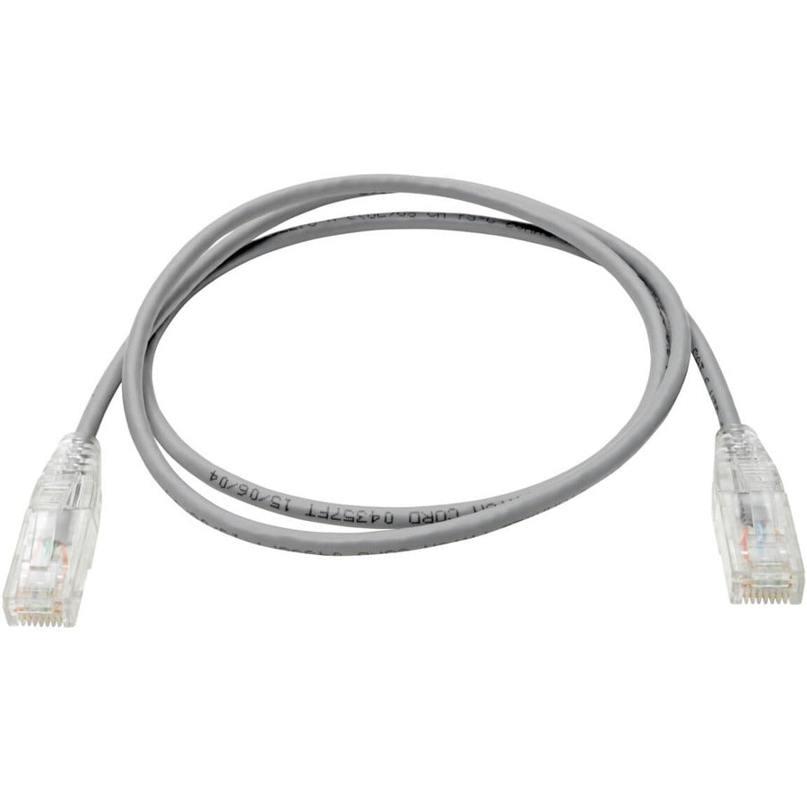 Eaton Tripp Lite Series Cat6 Gigabit Snagless Slim UTP Ethernet Cable (RJ45 M/M), Gray, 2 ft.