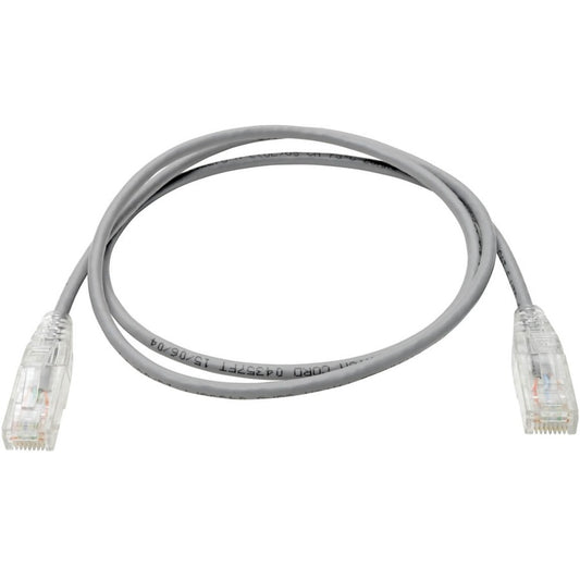 Eaton Tripp Lite Series Cat6 Gigabit Snagless Slim UTP Ethernet Cable (RJ45 M/M), Gray, 2 ft.