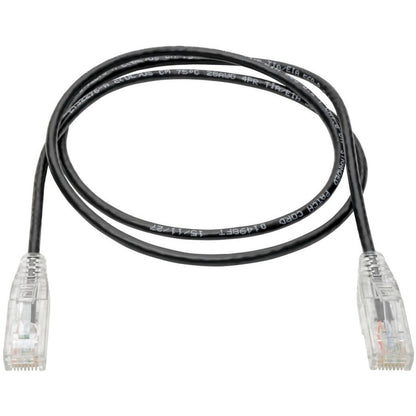 Eaton Tripp Lite Series Cat6 Gigabit Snagless Slim UTP Ethernet Cable (RJ45 M/M), 3 ft, Black