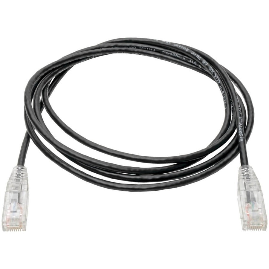 Eaton Tripp Lite Series Cat6 Gigabit Snagless Slim UTP Ethernet Cable (RJ45 M/M), Black, 7 ft.