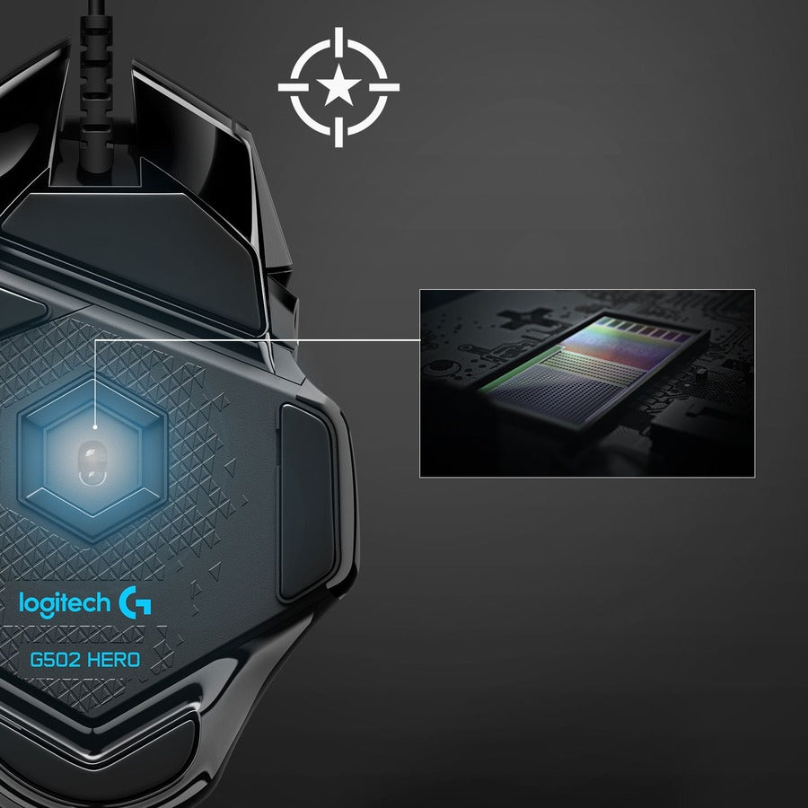 Logitech G502 HERO High Performance Gaming Mouse with Customizable RGB and Weights