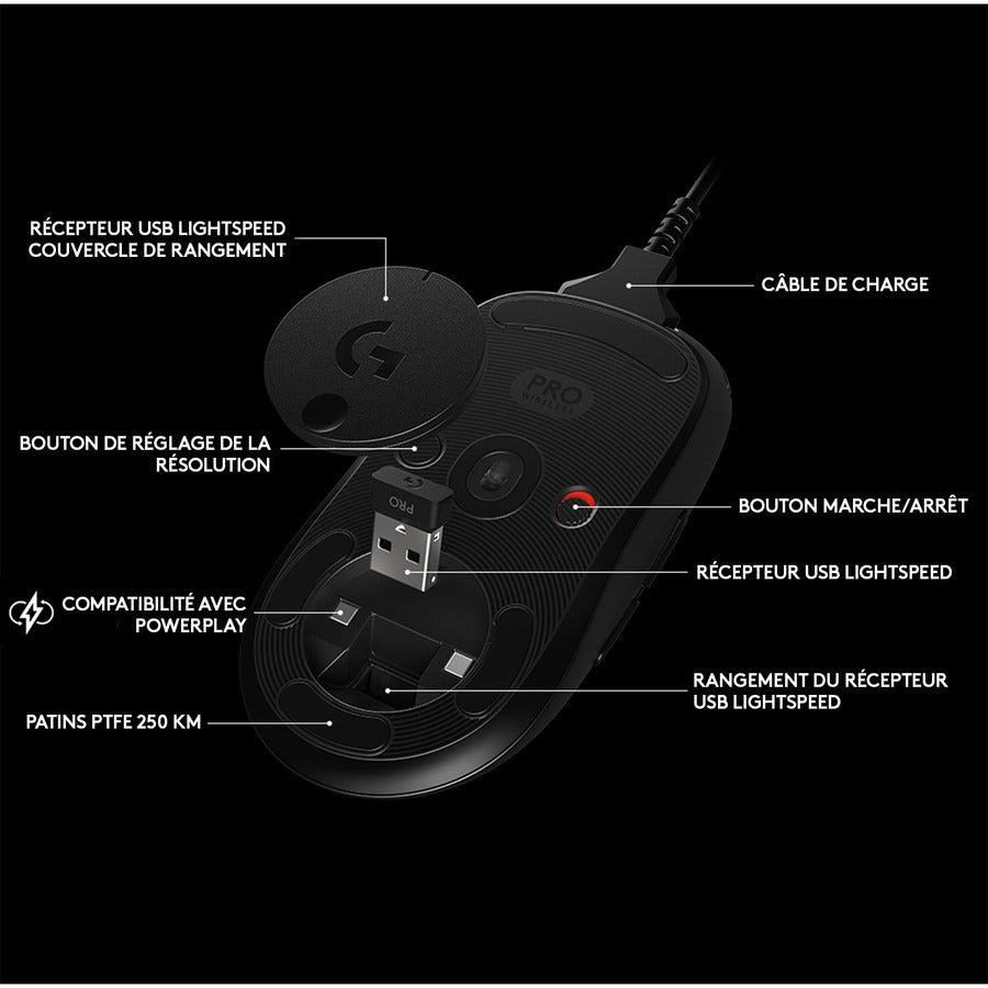 Logitech Pro Wireless Gaming Mouse - HERO 16K Sensor, LIGHTSPEED Wireless, 8 Programmable Buttons