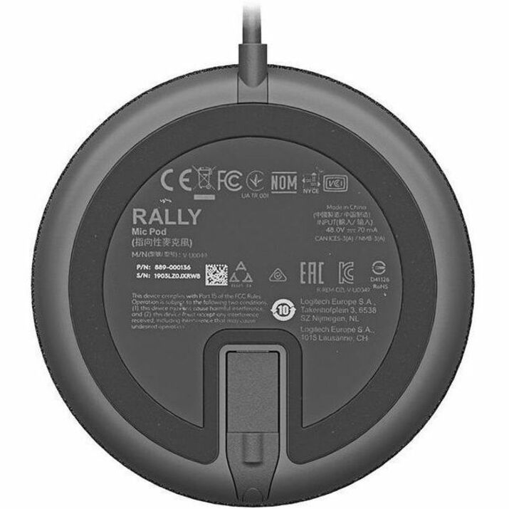 Logitech Rally Mic Pod for Rally, Rally Bar, and Rally Bar Mini – Graphite