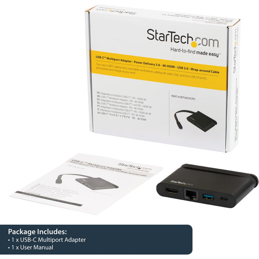 StarTech.com USB C Multiport Adapter with HDMI - Portable Docking Station for MacBook Pro, Dell XPS & More