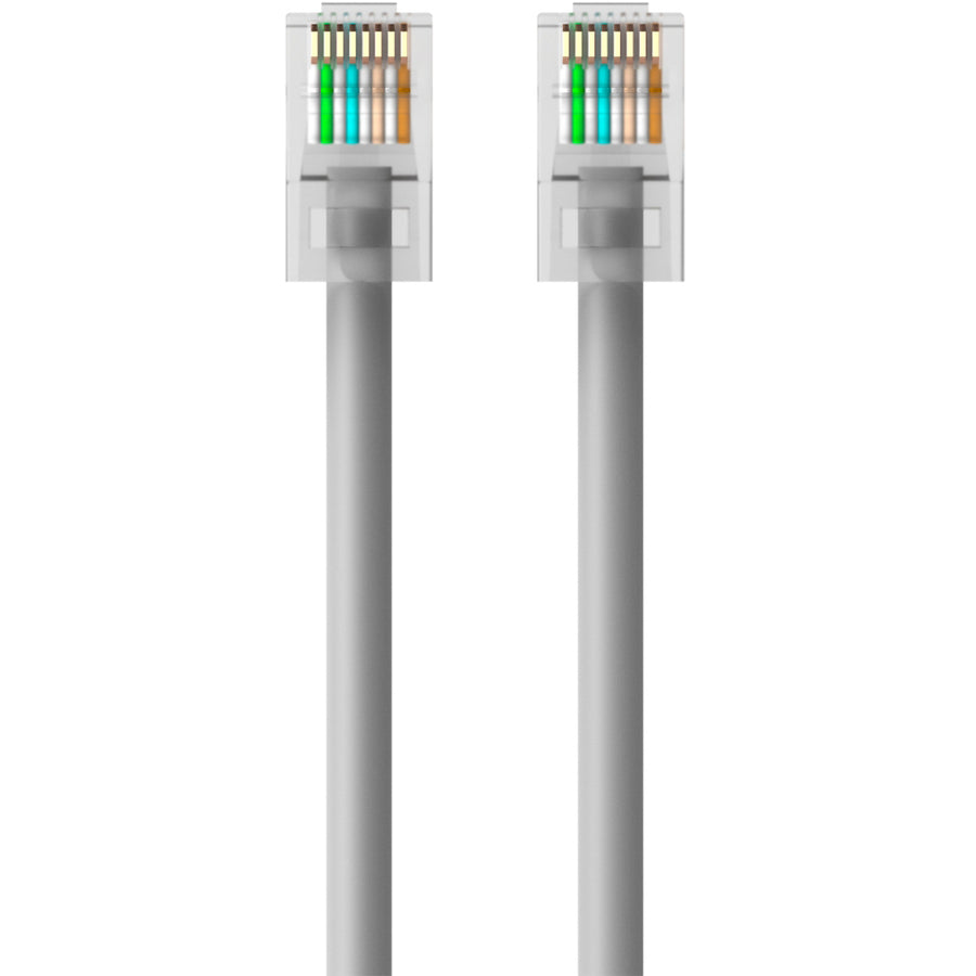 Belkin CAT5e Patch Cable - 7 ft Gray RJ45 Ethernet Network Cable for LAN Connectivity