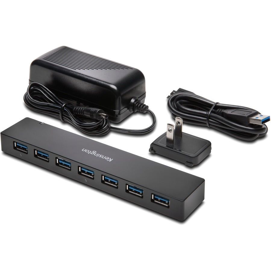 Kensington USB 3.0 7-Port Hub with Charging - External USB Expansion and Fast Charging Solution