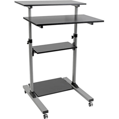 Eaton Tripp Lite Series Rolling Standing Desk on Wheels – Height Adjustable, Mobile Workstation with Shelves