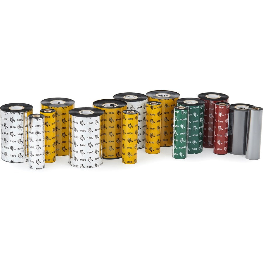 Zebra Technologies 01600BK11045 Wax Ribbon for Thermal Transfer Printing