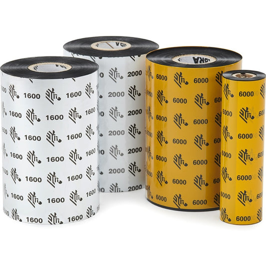 Zebra Technologies 01600BK11045 Wax Ribbon for Thermal Transfer Printing