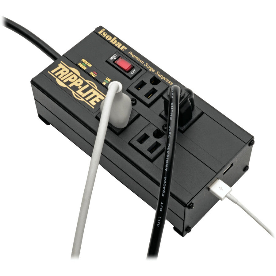 Eaton Tripp Lite Series Isobar IBAR4ULTRAUSBB Surge Protector with 4 Outlets and USB Charging