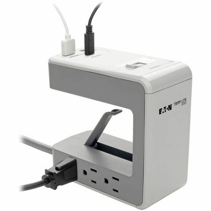 Eaton Tripp Lite Series 6-Outlet Surge Protector with USB-C and USB-A Charging Ports, 8 ft Power Cord, Desktop Clamp for Home and Office