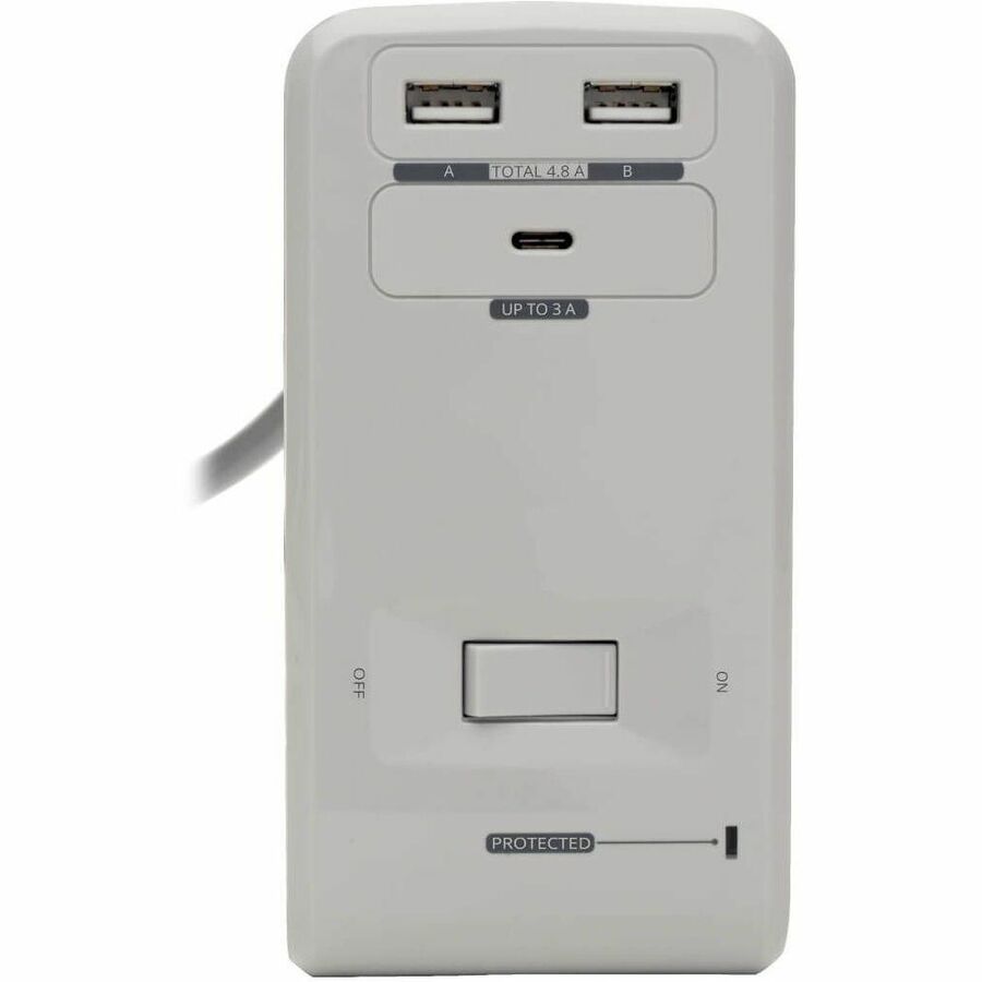 Eaton Tripp Lite Series 6-Outlet Surge Protector with USB-C and USB-A Charging Ports, 8 ft Power Cord, Desktop Clamp for Home and Office