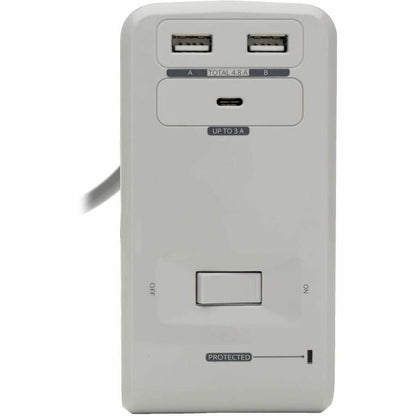 Eaton Tripp Lite Series 6-Outlet Surge Protector with USB-C and USB-A Charging Ports, 8 ft Power Cord, Desktop Clamp for Home and Office