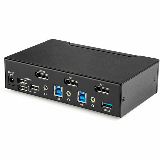 StarTech.com 2-Port DisplayPort KVM Switch - 4K 60Hz with USB 3.0 Hub and Audio Support