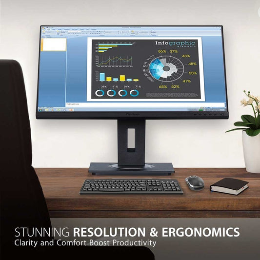 ViewSonic VG2755 27-Inch IPS Full HD Monitor with USB-C, HDMI, DisplayPort, and Ergonomic Adjustable Stand