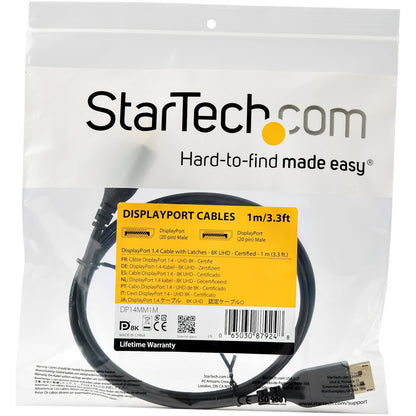 StarTech.com 3.3 ft VESA Certified DisplayPort 1.4 Cable for 8K and 4K Monitors