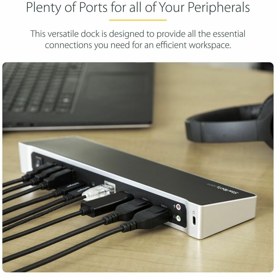 StarTech.com 4K USB-C Docking Station with Triple Monitor Support and 100W Power Delivery