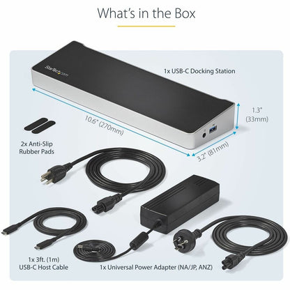 StarTech.com 4K USB-C Docking Station with Triple Monitor Support and 100W Power Delivery