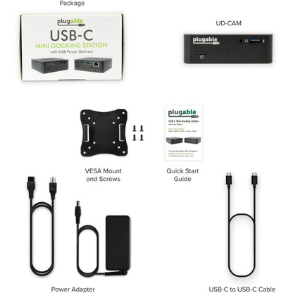 Plugable Technologies UD-CAM USB-C Docking Station with 85W Power Delivery for MacBooks and Windows Laptops