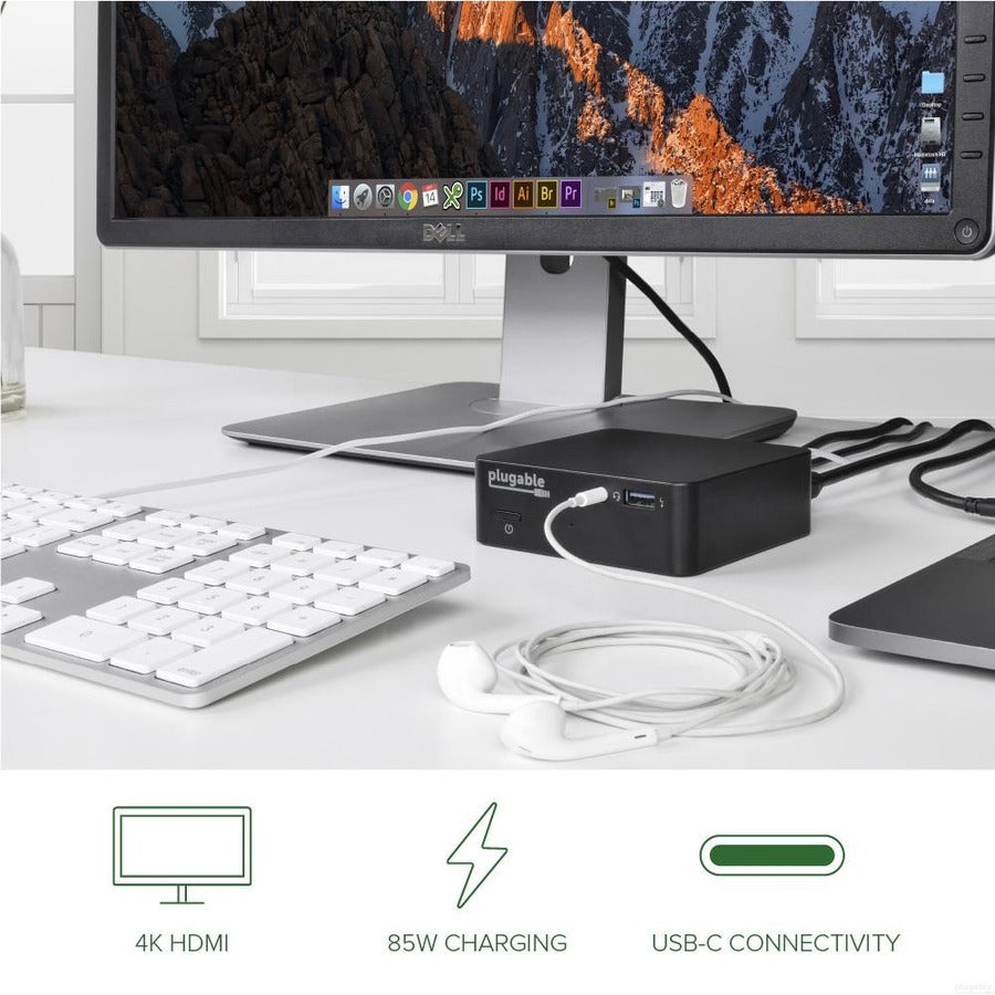 Plugable Technologies UD-CAM USB-C Docking Station with 85W Power Delivery for MacBooks and Windows Laptops