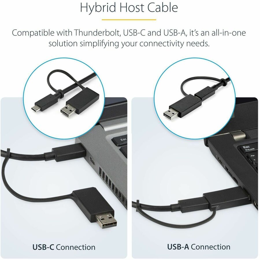 StarTech.com Universal Laptop Docking Station with Dual 4K Display Support – USB-C & USB-A, 60W Power Delivery