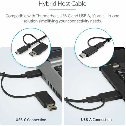 StarTech.com Universal Laptop Docking Station with Dual 4K Display Support – USB-C & USB-A, 60W Power Delivery