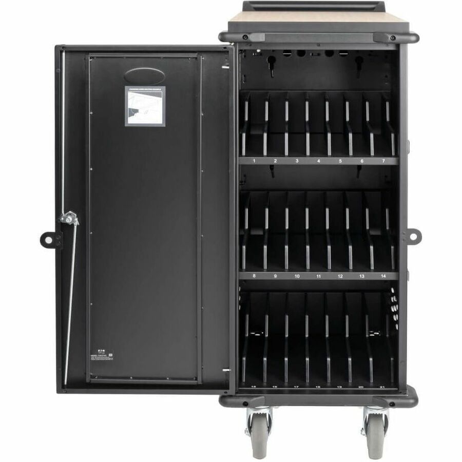 Eaton Tripp Lite Series CSC21AC 21-Device AC Charging Cart for Laptops and Chromebooks - 120V, NEMA 5-15P, 10 ft. Cord, Black