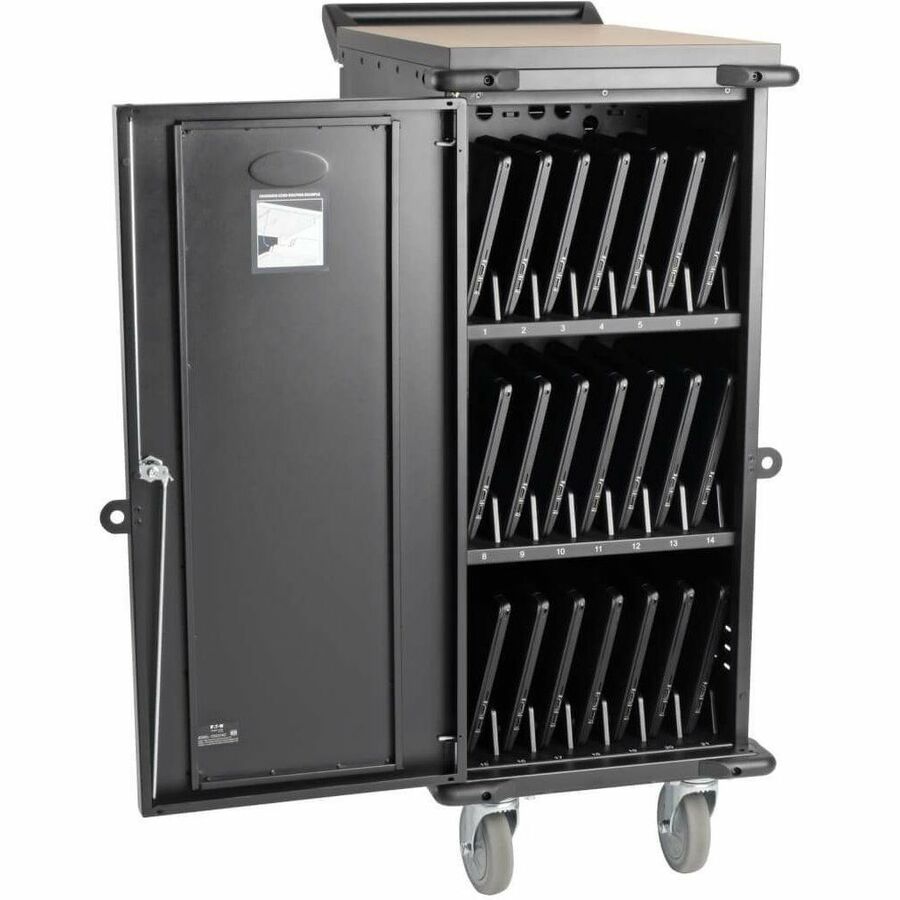 Eaton Tripp Lite Series CSC21AC 21-Device AC Charging Cart for Laptops and Chromebooks - 120V, NEMA 5-15P, 10 ft. Cord, Black