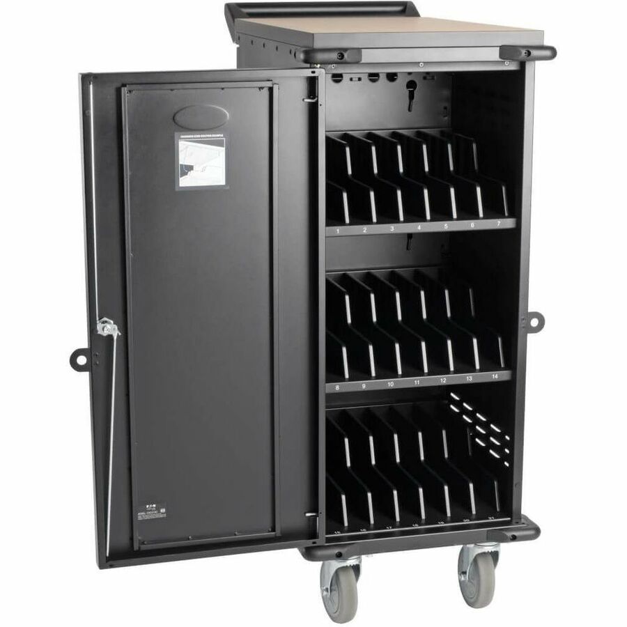 Eaton Tripp Lite Series CSC21AC 21-Device AC Charging Cart for Laptops and Chromebooks - 120V, NEMA 5-15P, 10 ft. Cord, Black