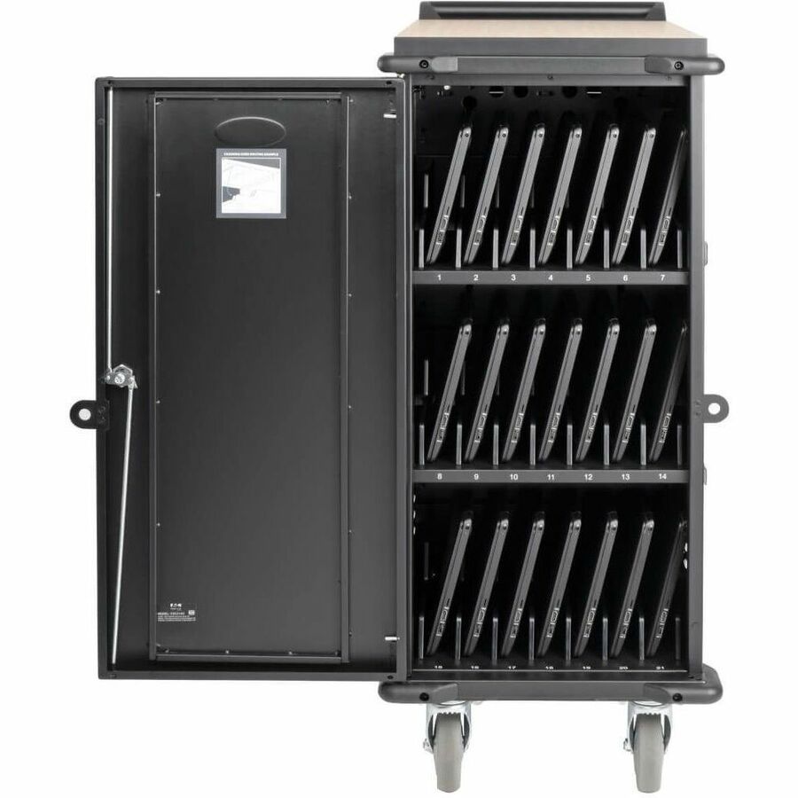 Eaton Tripp Lite Series CSC21AC 21-Device AC Charging Cart for Laptops and Chromebooks - 120V, NEMA 5-15P, 10 ft. Cord, Black