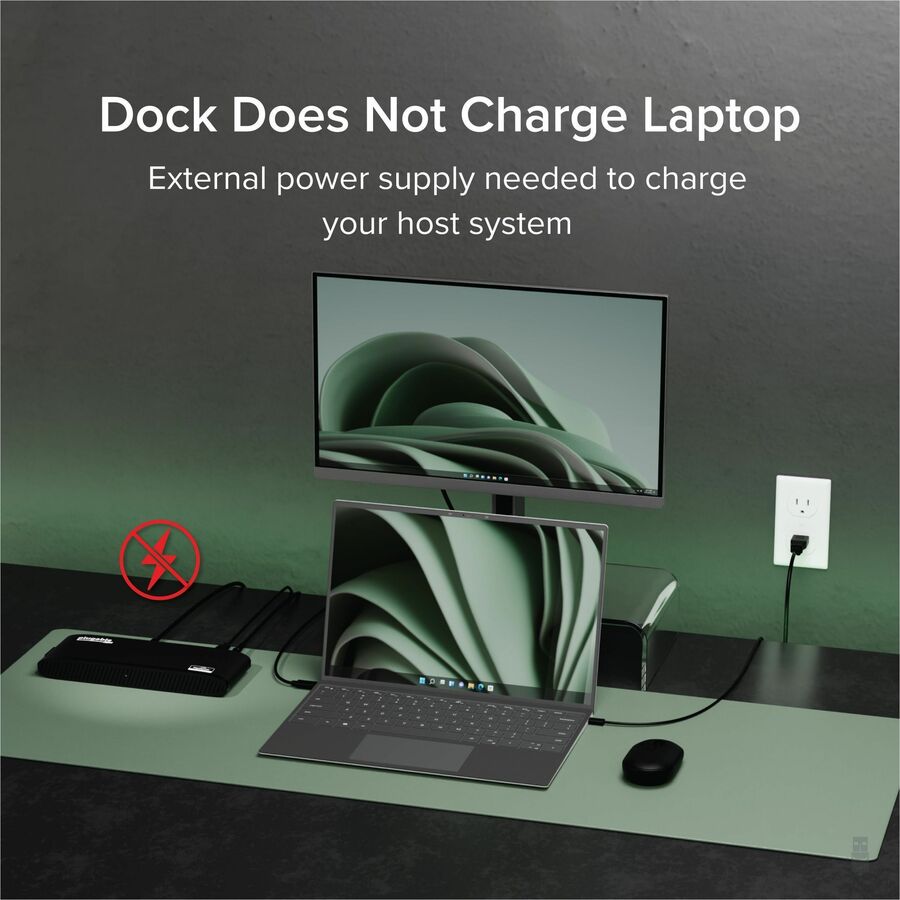 Plugable Technologies USB 3.0 Dual Monitor Horizontal Docking Station UD-3900H for Windows and Mac