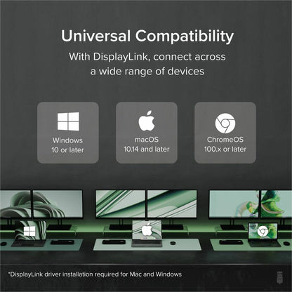 Plugable Technologies USB 3.0 Dual Monitor Horizontal Docking Station UD-3900H for Windows and Mac