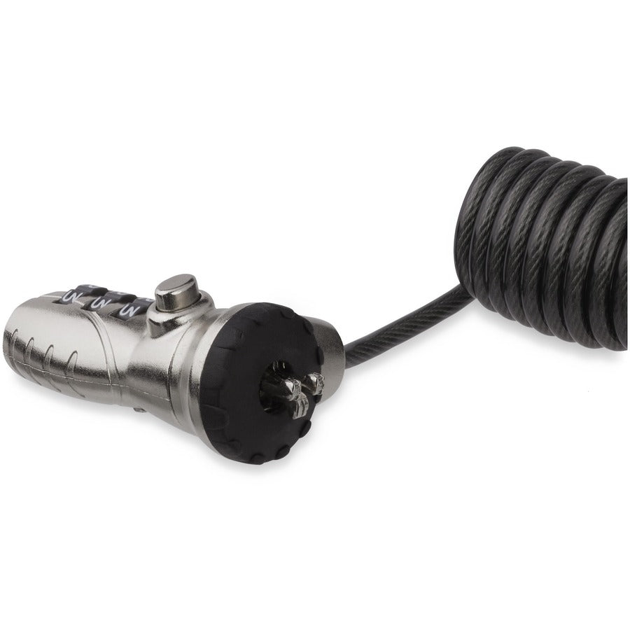 StarTech.com 6ft Laptop Cable Lock with Self-Coiling Vinyl-Coated Steel Cable and 3-Digit Combination