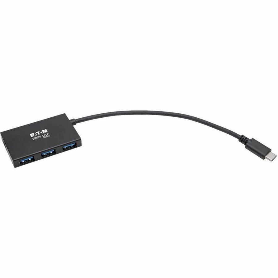 Eaton Tripp Lite Series U460-004-4A-AL USB-C Hub with 4 USB 3.1 Ports, Aluminum Housing, Black