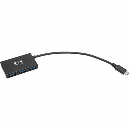 Eaton Tripp Lite Series U460-004-4A-AL USB-C Hub with 4 USB 3.1 Ports, Aluminum Housing, Black