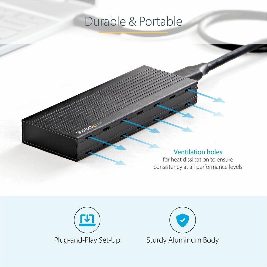 StarTech.com USB-C M.2 NVMe SSD Enclosure for PCIe SSDs - Portable External Drive Case with USB 3.1 Gen 2 Support