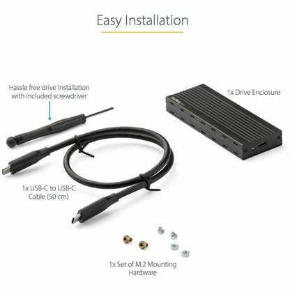 StarTech.com USB-C M.2 NVMe SSD Enclosure for PCIe SSDs - Portable External Drive Case with USB 3.1 Gen 2 Support