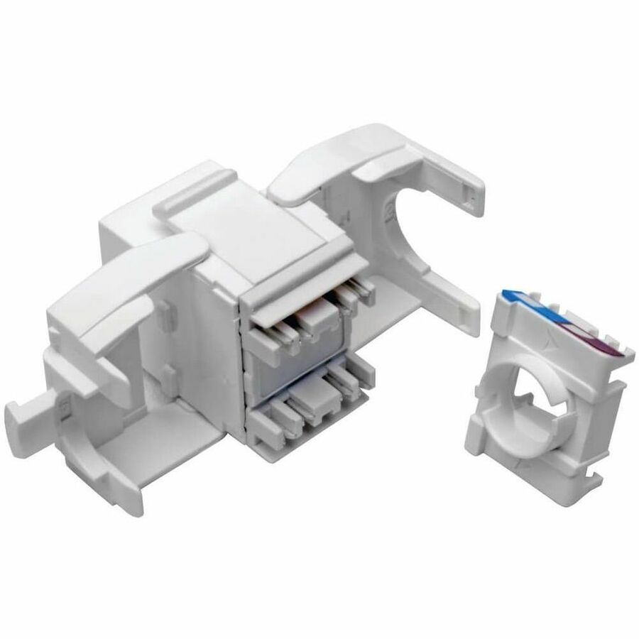 Eaton Tripp Lite Series N238-001-GY-TF Keystone Jack for Cat6, Cat5e, and Cat6a Networks, White