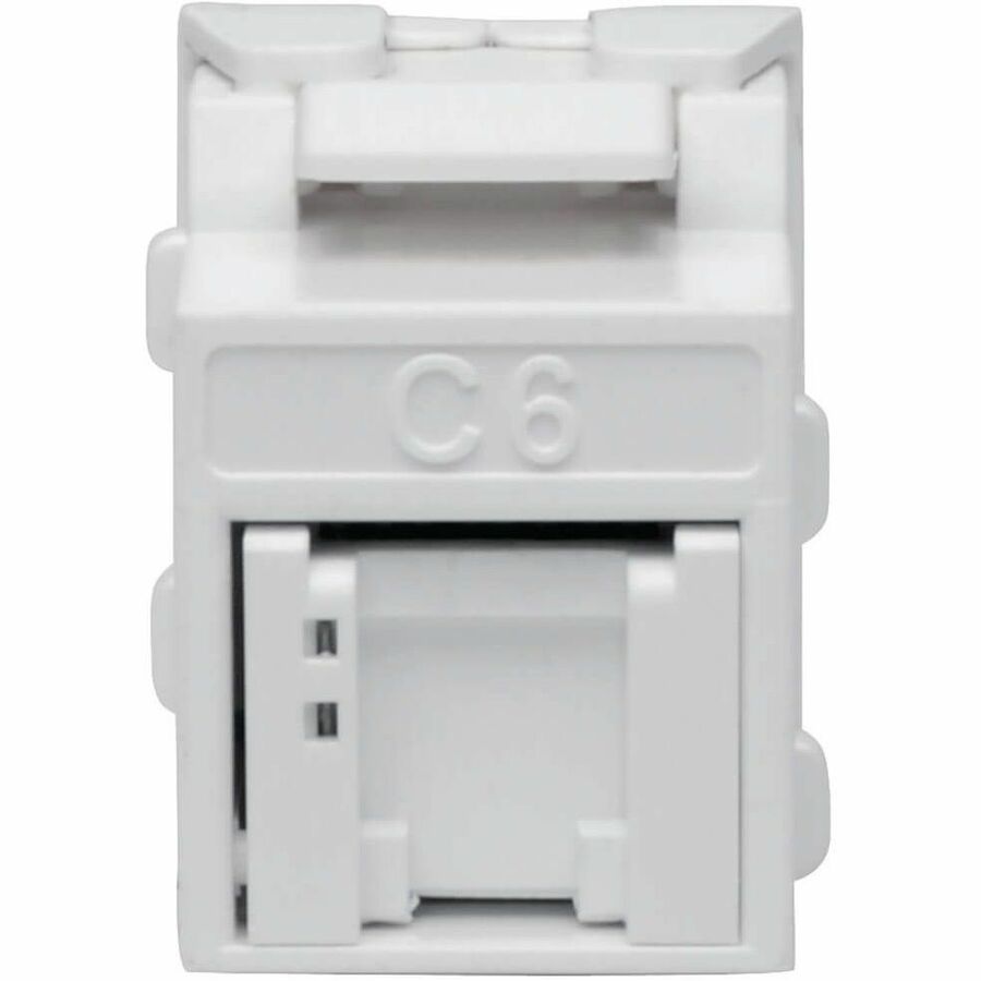 Eaton Tripp Lite Series N238-001-GY-TF Keystone Jack for Cat6, Cat5e, and Cat6a Networks, White
