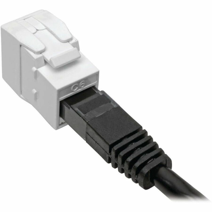Eaton Tripp Lite Series N238-001-GY-TF Keystone Jack for Cat6, Cat5e, and Cat6a Networks, White