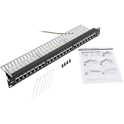 Eaton Tripp Lite Series 24-Port Shielded Cat6 Patch Panel with Krone IDC - 1U Rack Mountable Ethernet Organizer