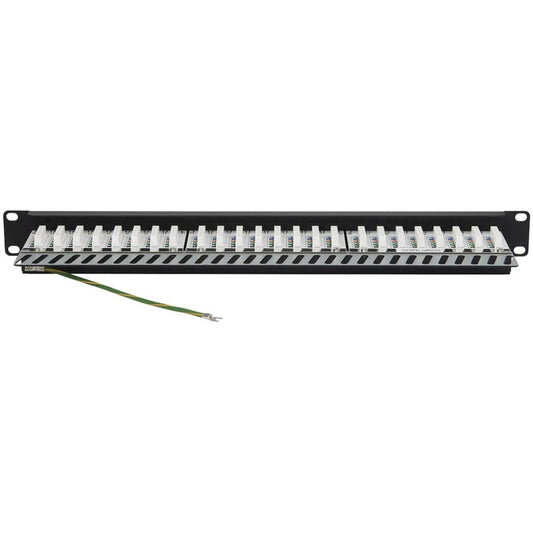 Eaton Tripp Lite Series 24-Port Shielded Cat6 Patch Panel with Krone IDC - 1U Rack Mountable Ethernet Organizer