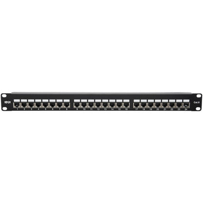 Eaton Tripp Lite Series 24-Port Shielded Cat6 Patch Panel with Krone IDC - 1U Rack Mountable Ethernet Organizer