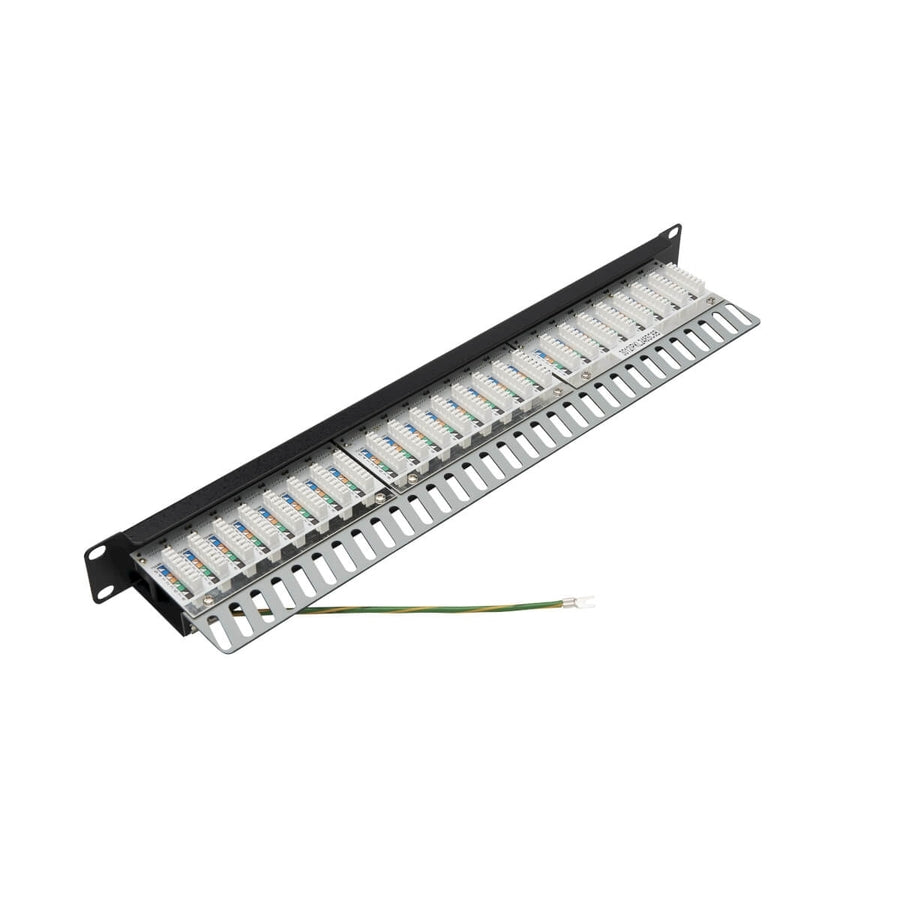 Eaton Tripp Lite Series 24-Port Shielded Cat6 Patch Panel with Krone IDC - 1U Rack Mountable Ethernet Organizer