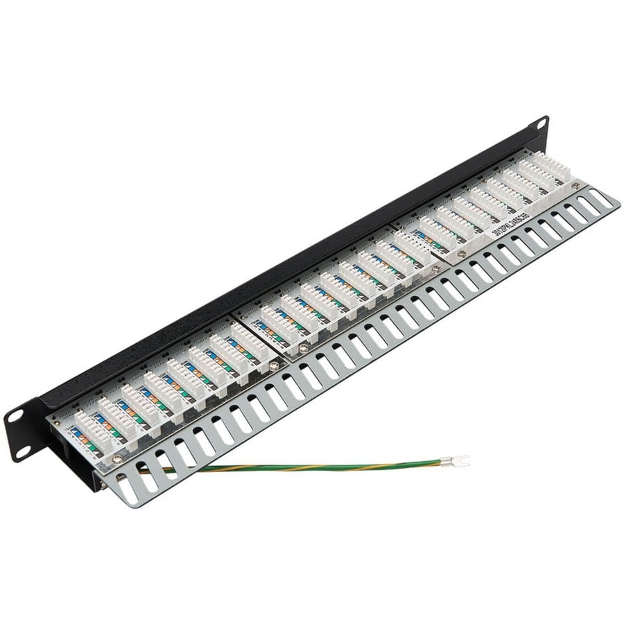 Eaton Tripp Lite Series 24-Port Shielded Cat6 Patch Panel with Krone IDC - 1U Rack Mountable Ethernet Organizer
